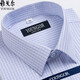 Gy Yageo New à manches courtes masculines Summer Coton Pure Coton sans fer à l'âge majeur Business Professional Plaid Blue Blue 6630 42