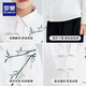 Luo Meng Children's National Style Jacket New Chinese Style Boys' Shirt Boy's Versatile Spring and Autumn Bamboo Casual Shirt White 120