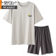 莫代尔睡衣男夏季新品薄款短袖短裤青少年可外穿韩版大码家居服套装 QJ9721 L 适合120-140斤