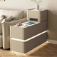Hexuan Multifunctional Sofa Side Cabinet Smart Solid Wood Storage Cabinet with Socket Living Room Premium Slate Sofa Side Table Storage Cabinet Beige Bull Socket + Light Strip + Wireless Charging Width 30*Length 80*H 85cm