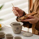 Ceramic kung fu tea set small set with one pot and four cups, complete set, simple home office reception teapot and cups