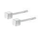 Safir's birthday gift PT950 platinum earrings for women, shiny small sugar cube earrings, one pair, about 1.3 grams