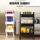 Shunyou Storage Rack Floor-standing Carbon Steel Storage Rack Mobile Kitchen Storage Rack Mobile Trolley Three-Layer Pink SY-1320