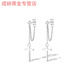 Jun Nianyu 999 sterling silver pure silver earrings cross men's light luxury niche design earrings platinum plated sterling silver earrings a pair