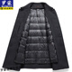 ROMON (ROMON) mid-length double-sided woolen coat for men's winter thickened wool duck down jacket for middle-aged and elderly people to removable inner liner men's clothing gray Thickened XL 180 (recommended 135-150Jin [Jin equals 0.5 kg])