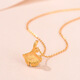 OINE pure gold 3D hard gold pendant plus necklace 999 pure gold jewelry gold gift for girlfriend gold ginkgo single pendant