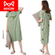 Catman (Miiow) Marke Nighthot für Frauen Sommer reines Baumwoll kurzärmelige Long-Knie-Pyjama 2023 New Cotton Korean Thin Home Clothing 9901 Langer Rock M.