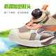 ANTA Children's Sandals Boys' Beach Shoes 2024 Summer New Baotou Breathable Outdoor Physical Education Class Knob Button Soft Sole Shoes Charlotte Gray/Grain Beige/Lighthouse Orange-1 28 Size