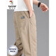 Woodpecker Spring and Summer Pure Cotton Work Pants Men's Loose Straight Pants Middle-aged and Young Casual Long Pants Men's Large Size Versatile Men's Clothing Military Green XL