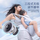 HBR Hubeier Air Suspension Reducing Waist Stool Baby Strap Two-in-One Baby Light Four Seasons Baby Holding Artifact [One Size] Air Waist Stool Silver Mist White + Extension Belt