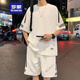 Romon Casual Sports-Anzug Herren 2025 Sommer kurzärmelig T-Shirt halbärmelig T-Shirt Teenager Eine hübsche Kleidung fks 653 schwarz M [90-110jin [Jin ist 0,5 kg]]