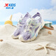 Xtep Children's Wave 2.0 Summer Casual Sandals Girls Rubber Outsole Wear-Resistant Non-Slip Breathable Beach Shoes for Middle and Older Children Snow Blue Purple/Tranquility Blue 38