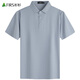 Shanshan (FIRS) cooles hochelastisches Kurzarm-T-Shirt für Herren 2025 Sommer neuer Stil bequemer Geschäftssinn nahtloses POLO-Pendlershirt 701 Nebelgraublau 4XL (195)