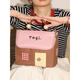 Tagi. Smart Little House Waterproof Leather Portable Wash Bag Large Capacity Portable Storage Bag Cosmetic Bag-Cheese Sea Salt