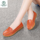 
Woodpecker spring flat shoes for women genuine leather soft sole breathable mother shoes women single shoes beans shoes large size beef tendon sole casual pregnant women shoes 6629 hollow earth yellow 35