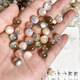 OSRO 30 new Chinese style blooming imitation cat's eye round beads, loose beads, diy handmade beads, homemade bracelet and necklace material, sunset rose 8mm (about 30 pieces/pack)