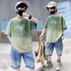 G.DUCKKIDS男童套装夏季短袖新款2025夏装t恤中大童两件套儿童休闲体恤衣服 白色679滑板T 120cm 均码