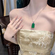 LAST KISS new Chinese style chalcedony Wu Shi brand pendant necklace for women 2025 new trendy 925 silver green sweater chain for birthday gift mini Wu Shi brand necklace
