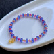 Feiyu Natural Tourmaline Tanzanite Bead Bracelet 18K Gold Spacer Original Design Spot Lubricated Full Bracelet Transparent