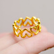 Guran 5d gold ring women's heart-shaped pure gold cyanide-free glossy small peach heart ring gold ring heart-to-heart jewelry 10# 1.65g in stock