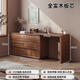 Zhongtao solid wood dressing table and chest of drawers integrated bedroom simple and modern 2025 new bedside cabinet desk corner dressing table 90% selection 100cm table + 120cm six drawer cabinet
