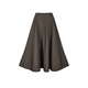 LESS【精工系列】春夏全棉半身裙高腰宽松长款气质伞裙2P5D11980 206深褐 XS
