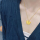 Puli 18k sand gold ancient filigree butterfly necklace women's gold-plated pendant retro temperament high-end clavicle chain jewelry filigree butterfly + o-shaped chain