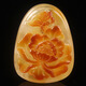 Zhenghe Jewelry's exquisite beeswax carvings with pretty colors, machine oil yellow beeswax flower blossoms and rich pendants weighing about 15.28 grams including chain