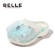Belle children's shoes girls sandals 25 years new summer princess shoes children's hole shoes beach shoes light pink 19