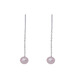 Mansheng S999 sterling silver small ear wire women's freshwater pearl 2025 new trendy temperament long ear piercing tassel earrings earrings white pearl ear wire 4.5cm