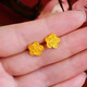 2025 new fashionable temperament flower earrings with small fragrance style alloy earrings golden flower earrings