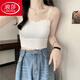 LangSha anti-exposure summer ice silk camisole underwear female students thin beautiful back tube top with chest pad all-in-one bra white + yellow (two-piece combination) L (recommended 100-130Jin Jin is equal to about 0.5 kg)