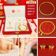 Wedding fake three-gold jewelry set, engagement simulation hardware set, fugitive princess stage props, wedding fake gold, Bizifei hardware + diamond ring + single-layer gift box