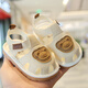G.duck baby sandals for men and women 012 years old baby soft bottom non-slip toe cartoon sandals for toddlers 2025 new style 2506 beige inner length 11.5 cm 16