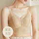 Double shoulder strap lace seamless back bra for women without wires, push-up anti-sagging summer thin breathable large size bra, apricot color - 1 piece L (recommended 105-130Jin Jin equals 0.5kg)