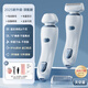 OES electric shaver for private parts, men and women, pubic and armpit hair removal device, hand hair, leg hair, lip hair, whole body shaver, armpit bikini shaving artifact, nose hair trimmer, gift box, complete set, blue, waterproof imported movement/0 pain + no black spots left, clean shave without hurting the clothes + long-lasting battery life + no black spots left + one machine with multiple uses