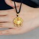Shien Shenzhen Shuibei Gold Ping An Fu Lock Pendant Women's 999 Pure Gold Silver Baby's Birthday Red Rope Necklace Ping An Lock (17*22mm) Adult Black Rope
