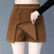 HUALIN FASHION高腰短裤女宽松显瘦假两件春秋 卡其色 7027 M 95-105斤
