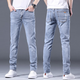 高端牛仔裤男士修身直筒小脚弹力2025夏季薄款休闲裤春秋长裤子男 B13浅蓝色 常规 32 建议130-140斤