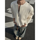 RONGXITU American Henry collar shirt men's long-sleeved bottoming shirt tough guy style slimming off-white M 90-120Jin Jin equals 0.5 kg