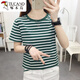 Holzspecker 2025 Neuer Sommer Lose Lose großarztes T-Shirt für die altersreduzierende trendige T-Shirt-T-Shirt-T-Shirt-Top 838 Blue M der Frauen, legt 90-105jin [Jin gleich 0,5 kg] vor]
