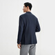 Jinlilai [50% de lana] 24 Traje para hombres de otoño e invierno con una chaqueta de negocios elástica elástica de cuello delgado gris azul 50a