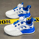 Kenopo children's sports shoes rotating button spring and summer new small white shoes student mesh breathable running shoes - LS9903 white 28