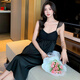 Modal suspender nightgown for women in summer ice silk sexy chest pad dress high-end French palace style home clothing set 11963 [Cool nightgown] XL [Suggested 120-140Jin [Jin equals 0.5 kg]]
