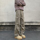 IZEXX Camouflage Work Casual Pants Men's Autumn Retro Versatile Wasteland Style Loose Straight Long Pants IZ53 Khaki 3XL