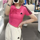 Adidas short T-shirt for women in summer exposed navel top hot girl American tight cotton short sleeve JV9859 JV9859/photo one size S 85-110Jin [Jin equals 0.5 kg]