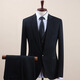 SUSTYLE luxury high-end brand men's high-end suit suit men's slim fit suit men's three-piece suit banquet business formal black one button (suit + trousers) XL 52