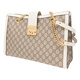 古驰（GUCCI）【618】Padlock系列GG女士单肩包女包 米色/乌木色白边479197KHNKG9761