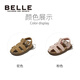 Belle Children's Shoes Children's Fashion Sandals 2025 Summer New Boys Beach Shoes Baby Baotou Shoes Girls Roman Sandals Camel 25 Foot Length 15.9-16.4cm