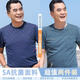Woodpecker (TUCANO) Father's Day Dad Summer Short-Sleeved T-Shirt for Men and Middle-aged Men's Round Neck T-Shirt for Middle-aged Men's Thin Top 690 Lake Blue + 692 Navy Blue M [suitable for 90-110Jin [Jin equals 0.5 kg]]